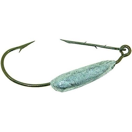 Mister Twister Weighted Keeper Hook, Size 30, 316 Oz Weedless, Worm, Bronze, 4 PK WKH36-30